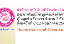 สำนักงานบังคับคดีจังหวัดสุรินทร์ รับสมัครบุคคลเพื่อจัดจ้างเป็นลูกจ้างชั่วคราว 2 อัตรา