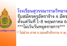 โรงเรียนสุวรรณารามวิทยาคม รับสมัครครูอัตราจ้าง 4 อัตรา
