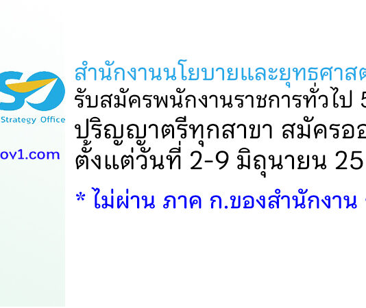 สำนักงานนโยบายและยุทธศาสตร์การค้า รับสมัครบุคคลเพื่อเลือกสรรเป็นพนักงานราชการทั่วไป 5 อัตรา