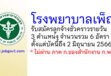 โรงพยาบาลเพ็ญ รับสมัครลูกจ้างชั่วคราวรายวัน 3 ตำแหน่ง 6 อัตรา