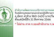 สำนักงานพัฒนาระบบบริการทางการแพทย์ รับสมัครบุคคลภายนอกช่วยปฏิบัติราชการ 4 อัตรา