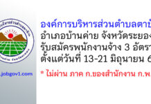 องค์การบริหารส่วนตำบลตาขัน รับสมัครบุคคลเพื่อสรรหาและเลือกสรรเป็นพนักงานจ้าง 3 อัตรา