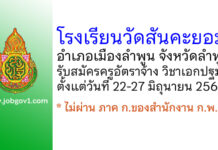 โรงเรียนวัดสันคะยอม รับสมัครครูอัตราจ้าง สาขาวิชาเอกปฐมวัย