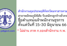 สำนักงานคุมประพฤติจังหวัดมหาสารคาม สาขาพยัคฆภูมิพิสัย รับสมัครลูกจ้างชั่วคราว ตำแหน่งเจ้าพนักงานธุรการ