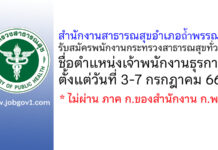 สำนักงานสาธารณสุขอำเภอถ้ำพรรณรา รับสมัครพนักงานกระทรวงสาธารณสุขทั่วไป ตำแหน่งเจ้าพนักงานธุรการ