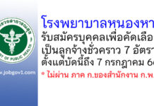 โรงพยาบาลหนองหาน รับสมัครบุคคลเพื่อคัดเลือกเป็นลูกจ้างชั่วคราว 7 อัตรา