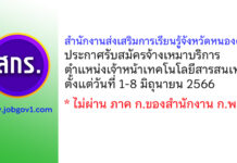 สำนักงานส่งเสริมการเรียนรู้จังหวัดหนองคาย รับสมัครจ้างเหมาบริการ ตำแหน่งเจ้าหน้าเทคโนโลยีสารสนเทศ