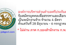 องค์การบริหารส่วนตำบลศรีประจันต์ รับสมัครบุคคลเพื่อสรรหาและเลือกสรรเป็นพนักงานจ้าง 4 อัตรา