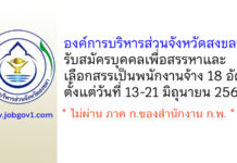 องค์การบริหารส่วนจังหวัดสงขลา รับสมัครบุคคลเพื่อสรรหาและเลือกสรรเป็นพนักงานจ้าง 18 อัตรา