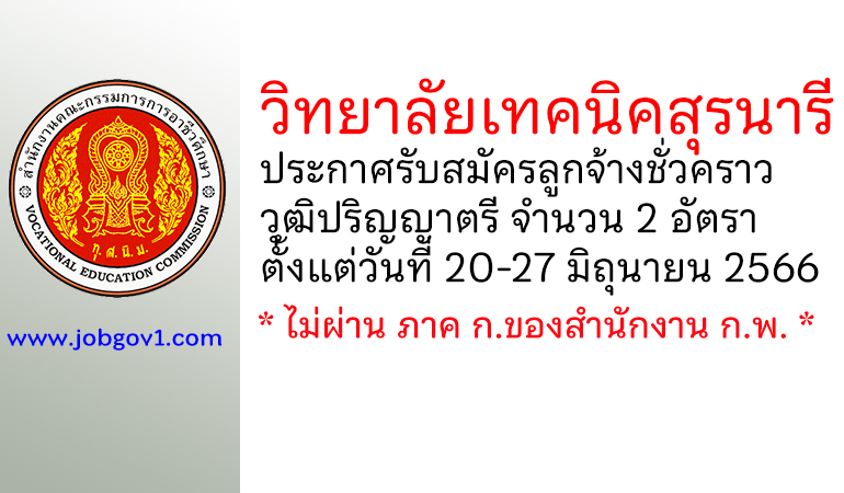 วิทยาลัยเทคนิคสุรนารี รับสมัครลูกจ้างชั่วคราว 2 อัตรา