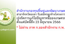 สำนักงานกองทุนฟื้นฟูและพัฒนาเกษตรกร สาขาจังหวัดยะลา รับสมัครลูกจ้างโครงการเร่งรัดการแก้ไขปัญหาหนี้ของเกษตรกร