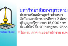 มหาวิทยาลัยมหาสารคาม รับสมัครลูกจ้างชั่วคราว สังกัดกองบริการการศึกษา 2 อัตรา