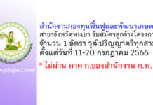 สำนักงานกองทุนฟื้นฟูและพัฒนาเกษตรกร สาขาจังหวัดพะเยา รับสมัครลูกจ้างโครงการ 1 อัตรา