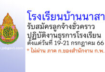 โรงเรียนบ้านนาสาร รับสมัครบุคคลเพื่อจ้างเป็นลูกจ้างชั่วคราวปฏิบัติงานธุรการโรงเรียน