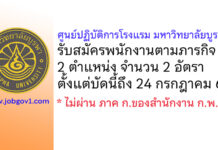 ศูนย์ปฏิบัติการโรงแรม มหาวิทยาลัยบูรพา รับสมัครพนักงานตามภารกิจ 2 อัตรา