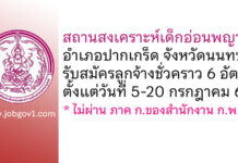 สถานสงเคราะห์เด็กอ่อนพญาไท รับสมัครลูกจ้างชั่วคราว 6 อัตรา