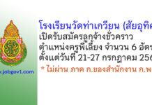 โรงเรียนวัดท่าเกวียน (สัยอุทิศ) รับสมัครลูกจ้างชั่วคราว ตำแหน่งครูพี่เลี้ยง 6 อัตรา