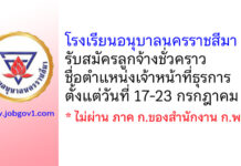 โรงเรียนอนุบาลนครราชสีมา รับสมัครลูกจ้างชั่วคราว ตำแหน่งเจ้าหน้าที่ธุรการ