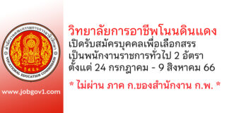วิทยาลัยการอาชีพโนนดินแดง รับสมัครบุคคลเพื่อเลือกสรรเป็นพนักงานราชการทั่วไป 2 อัตรา