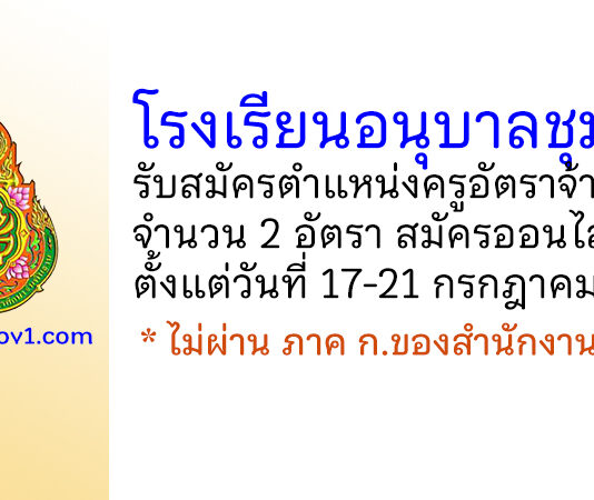 โรงเรียนอนุบาลชุมพร รับสมัครครูอัตราจ้าง 2 อัตรา