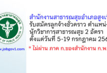 สำนักงานสาธารณสุขอำเภอสูงเนิน รับสมัครลูกจ้างชั่วคราว ตำแหน่งนักวิชาการสาธารณสุข 2 อัตรา