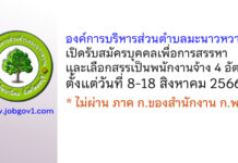องค์การบริหารส่วนตำบลมะนาวหวาน รับสมัครบุคคลเพื่อการสรรหาและเลือกสรรเป็นพนักงานจ้าง 4 อัตรา