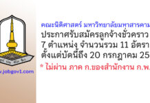 คณะนิติศาสตร์ มหาวิทยาลัยมหาสารคาม รับสมัครลูกจ้างชั่วคราว 11 อัตรา