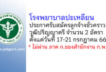 โรงพยาบาลปะเหลียน รับสมัครลูกจ้างชั่วคราว 2 อัตรา