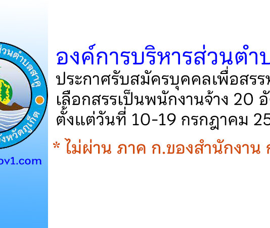 องค์การบริหารส่วนตำบลสาคู รับสมัครบุคคลเพื่อสรรหาและเลือกสรรเป็นพนักงานจ้าง 20 อัตรา