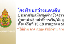 โรงเรียนสว่างแดนดิน รับสมัครลูกจ้างชั่วคราว ตำแหน่งเจ้าหน้าที่การเงิน/พัสดุ
