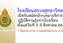 โรงเรียนสรวงสุทธาวิทยา รับสมัครจ้างเหมาบริการ ปฏิบัติงานธุรการโรงเรียน