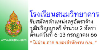 โรงเรียนสนมวิทยาคาร รับสมัครครูอัตราจ้าง จำนวน 2 อัตรา