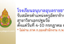 โรงเรียนอนุบาลอุบลราชธานี รับสมัครครูอัตราจ้าง วิชาเอกปฐมวัย