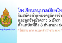โรงเรียนอนุบาลเชียงใหม่ รับสมัครครูอัตราจ้าง และลูกจ้างชั่วคราว 5 อัตรา