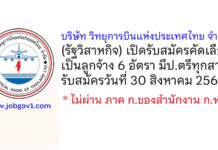 บริษัท วิทยุการบินแห่งประเทศไทย จำกัด รับสมัครคัดเลือกเข้าปฏิบัติงานเป็นลูกจ้าง 6 อัตรา