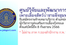 ศูนย์วิจัยและพัฒนาการเพาะเลี้ยงสัตว์น้ำชายฝั่งชุมพร รับสมัครงานจ้างเหมาบริการ ตำแหน่งนักวิชาการส่งเสริมการเลี้ยงกุ้งทะเล