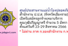 ศูนย์ประสานงานแม่น้ำโขงปลอดภัย สำนักงาน ป.ป.ส. รับสมัครลูกจ้างเหมาบริการ 5 อัตรา