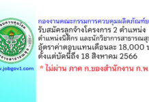 กองงานคณะกรรมการควบคุมผลิตภัณฑ์ยาสูบ รับสมัครลูกจ้างโครงการ 2 ตำแหน่ง