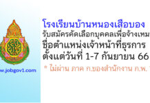 โรงเรียนบ้านหนองเสือบอง รับสมัครคัดเลือกบุคคลเพื่อจ้างเหมา ตำแหน่งเจ้าหน้าที่ธุรการ
