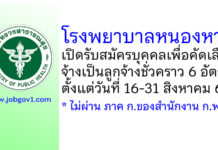 โรงพยาบาลหนองหาน รับสมัครบุคคลเพื่อคัดเลือกจ้างเป็นลูกจ้างชั่วคราว 6 อัตรา