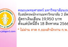 คณะแพทยศาสตร์ มหาวิทยาลัยนเรศวร รับสมัครพนักงานมหาวิทยาลัย 2 อัตรา