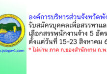 องค์การบริหารส่วนจังหวัดพังงา รับสมัครบุคคลเพื่อสรรหาและเลือกสรรพนักงานจ้าง 5 อัตรา