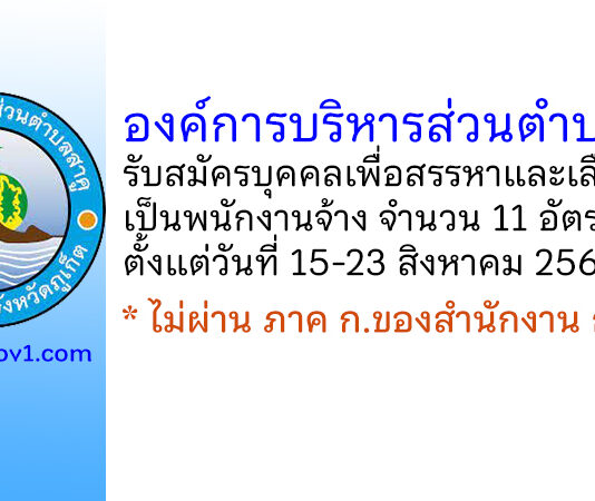 องค์การบริหารส่วนตำบลสาคู รับสมัครบุคคลเพื่อสรรหาและเลือกสรรเป็นพนักงานจ้าง 11 อัตรา