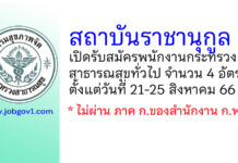 สถาบันราชานุกูล รับสมัครพนักงานกระทรวงสาธารณสุขทั่วไป 4 อัตรา