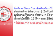 โรงเรียนสาธิตมหาวิทยาลัยศรีนครินทรวิโรฒ ประสานมิตร (ฝ่ายประถม) รับสมัครพนักงานชั่วคราว 2 อัตรา