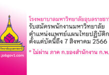 โรงพยาบาลมหาวิทยาลัยอุบลราชธานี รับสมัครพนักงานมหาวิทยาลัย ตำแหน่งแพทย์แผนไทยปฏิบัติการ