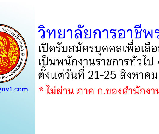 วิทยาลัยการอาชีพรามัน รับสมัครบุคคลเพื่อเลือกสรรเป็นพนักงานราชการทั่วไป 4 อัตรา