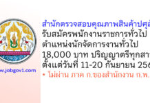 สำนักตรวจสอบคุณภาพสินค้าปศุสัตว์ รับสมัครพนักงานราชการทั่วไป ตำแหน่งนักจัดการงานทั่วไป