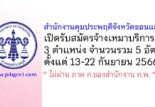 สำนักงานคุมประพฤติจังหวัดขอนแก่น รับสมัครจ้างเหมาบริการ 5 อัตรา