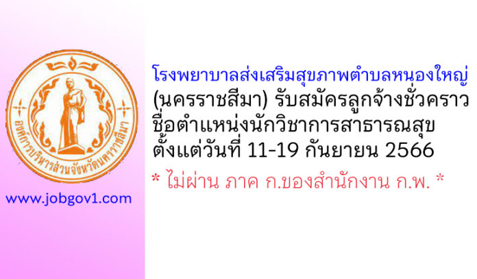 โรงพยาบาลส่งเสริมสุขภาพตำบลหนองใหญ่ รับสมัครลูกจ้างชั่วคราว ตำแหน่งนักวิชาการสาธารณสุข